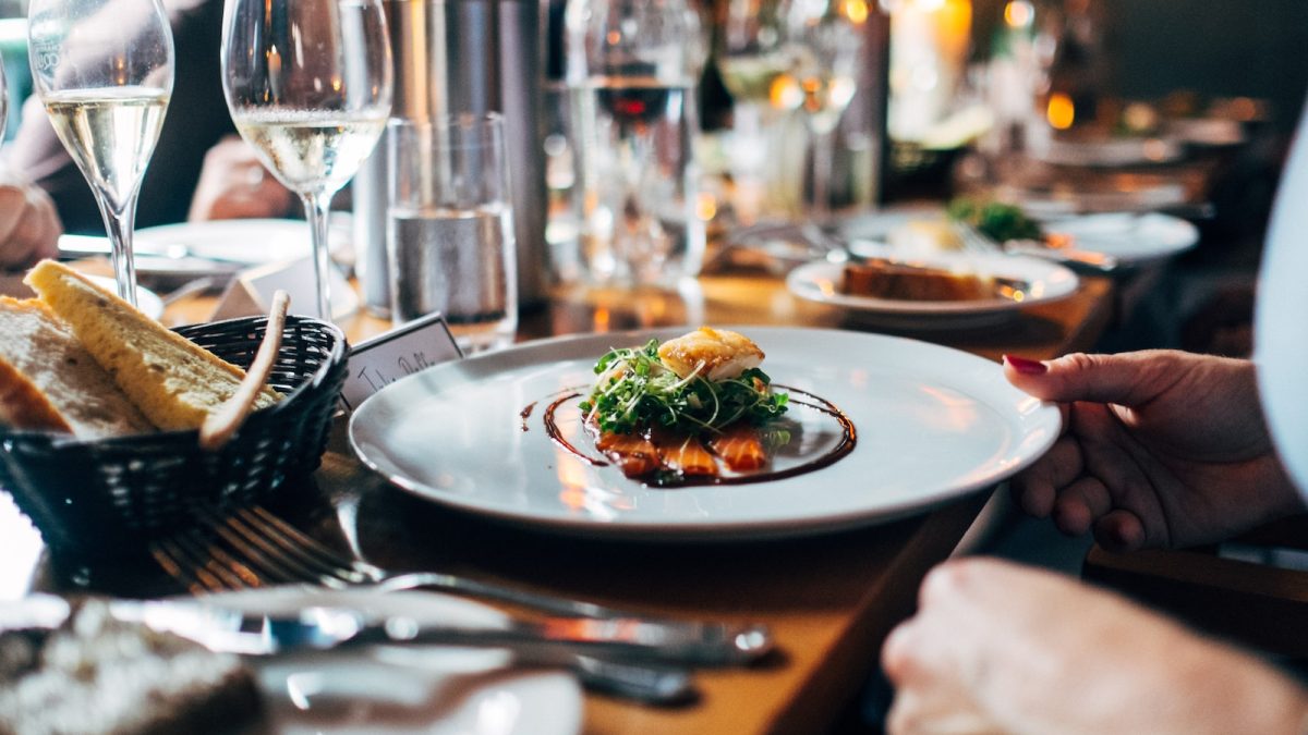 dish on white ceramic plate